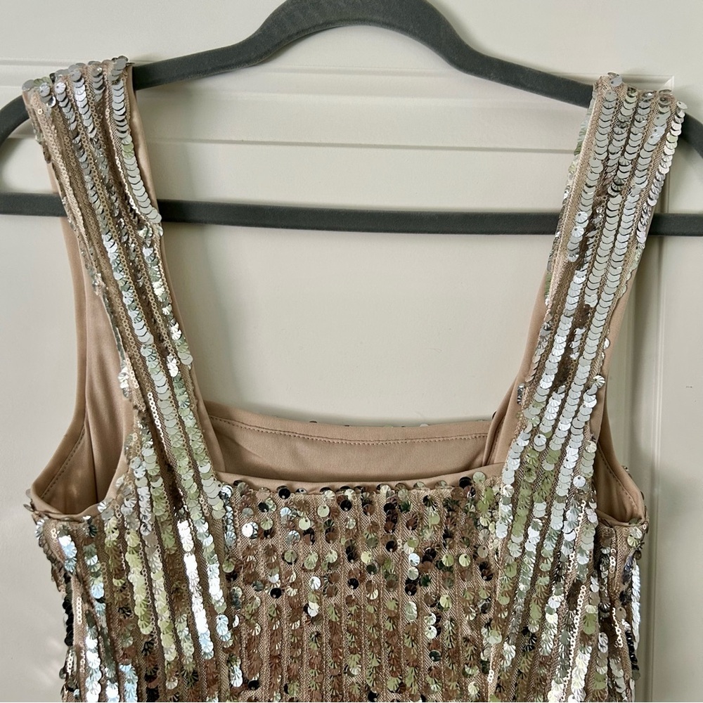 Show Me Your Mumu Eden Midi Dress Silver Sequin Size Small - Picture 9 of 15